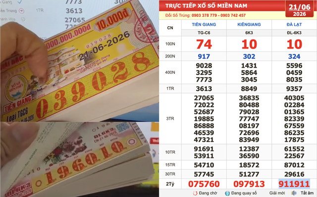 Xổ số miền Nam ngày 21 tháng 6: Truy tìm vé 911911 trúng số đài Đà Lạt - Ảnh 1.