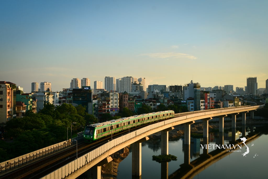 Hanoi im goldenen Sonnenuntergang
