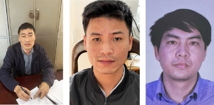 Các ông Lê Văn Sáng, Đỗ Ngọc Châu và Trần Văn Chương (từ trái qua) vừa bị bắt tạm giam