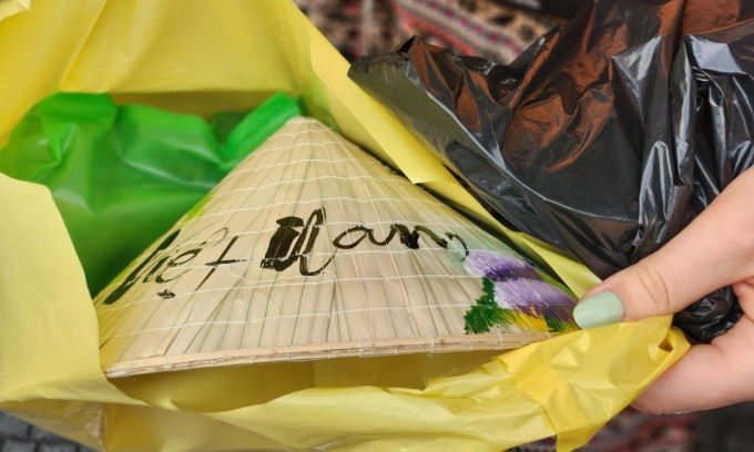 The result of a shopping trip for tourist Ash, from New Zealand, are some low-value souvenirs.