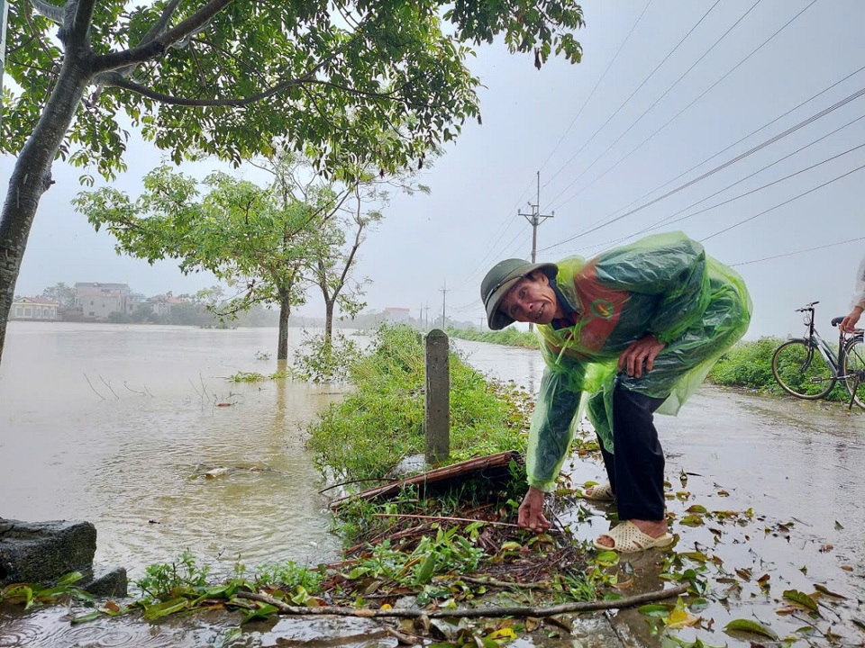 Nhiều khu vực ngoại thành ngập sâu trong biển nước, ảnh hưởng sản xuất nông nghiệp. Ảnh: Trần Thụ