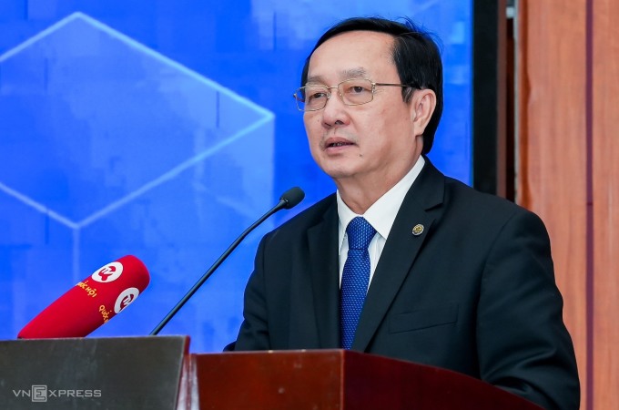 El Ministro de Ciencia y Tecnología, Huynh Thanh Dat, pronunció el discurso inaugural en la ceremonia de anuncio. Foto: Tung Dinh