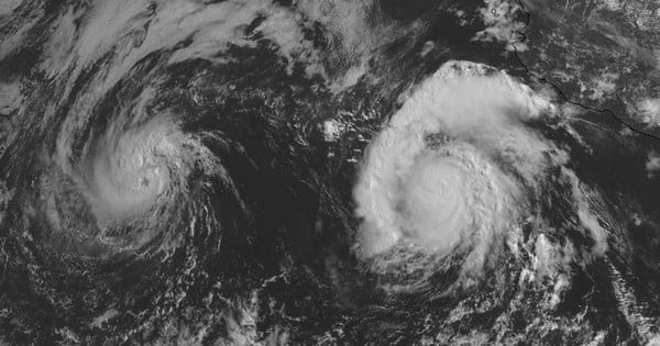 Evolution de la localisation et de l'intensité de deux tempêtes en mer de Chine orientale