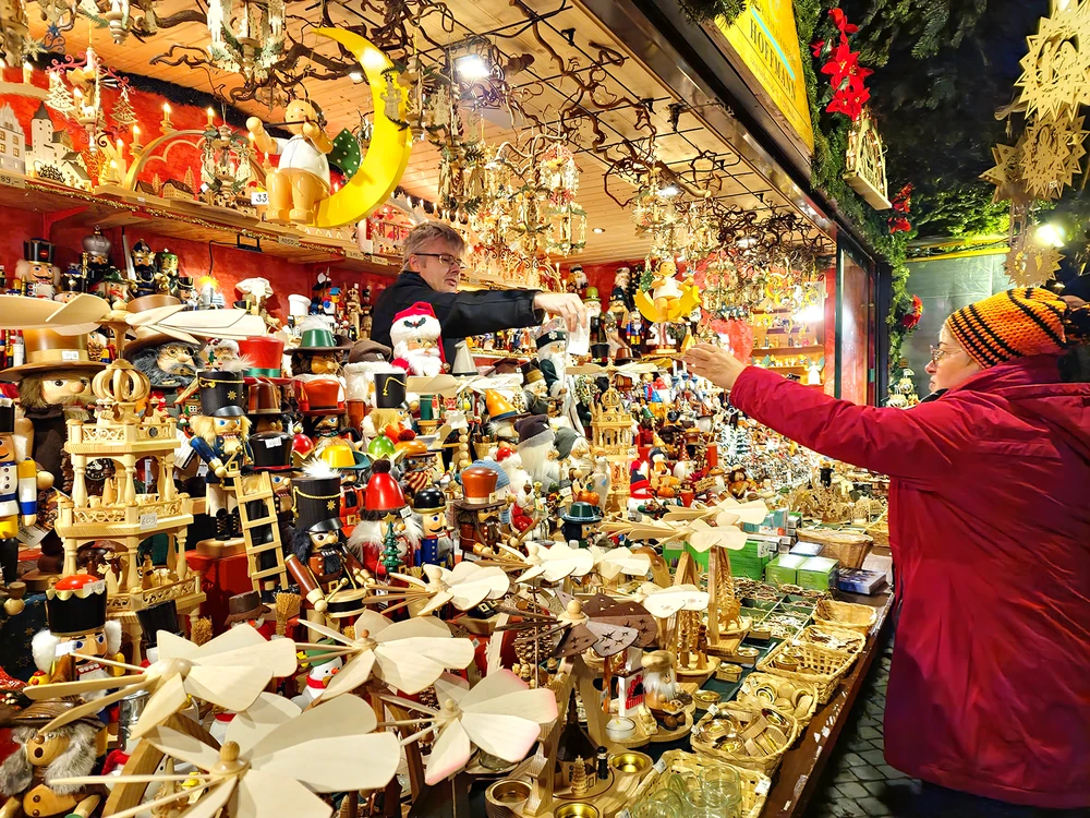 Germany's oldest Christmas market is always bustling with visitors in the sparkling lights.