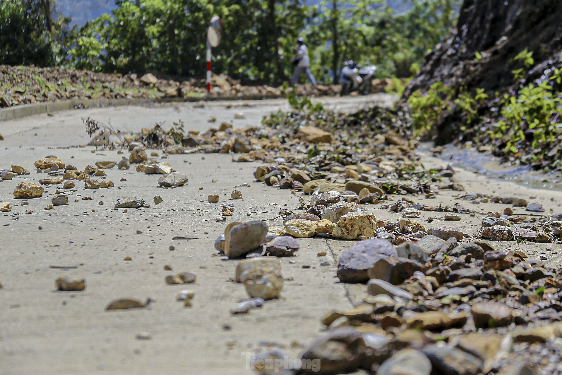 Landslides cause danger on Mui Trau Pass in Da Nang photo 5