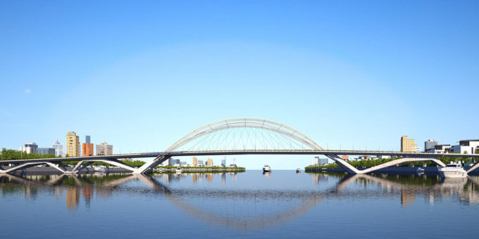 Un plan de concurso de diseño arquitectónico anterior para el puente Thu Thiem 4. Fotografía: Departamento de Planificación y Arquitectura de Ciudad Ho Chi Minh