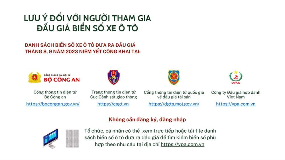 Cục Cảnh sát giao thông hướng dẫn đấu giá biển số xe ô tô