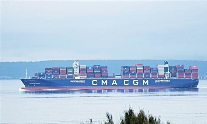 سفينة CMA CGM Symi. الصورة: حركة مرور مارين تايم