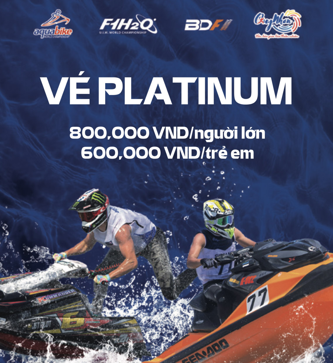 Platinum ticket price for F1 powerboat race - Binh Dinh Grand Prix