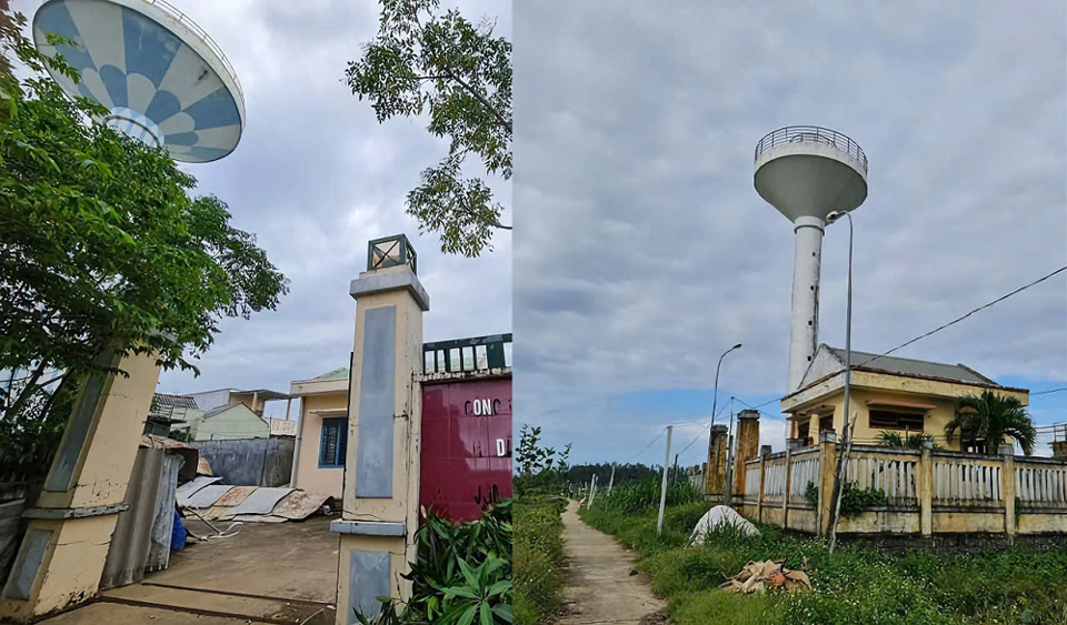 Dos obras centralizadas de suministro de agua en la comuna de Tinh Long han estado abandonadas durante muchos años.