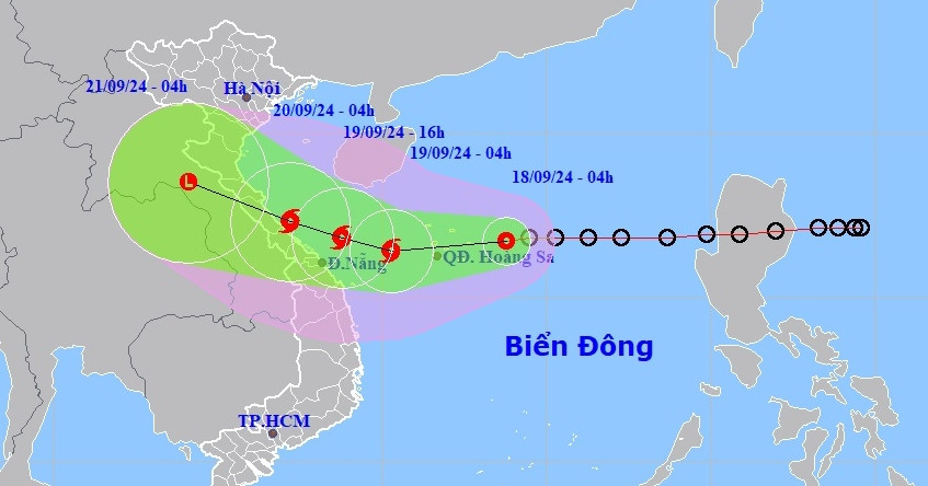 Dépression tropicale à 250 km de Hoang Sa, sur le point de se renforcer en tempête numéro 4 avec des rafales de niveau 10