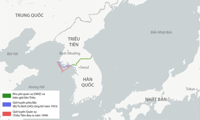 Triều Tiên, Hàn Quốc và khu vực lân cận. Đồ họa: CSIS