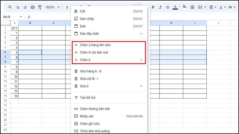 4 cách chèn nhiều dòng trong Google Sheets đơn giản, hiệu quả