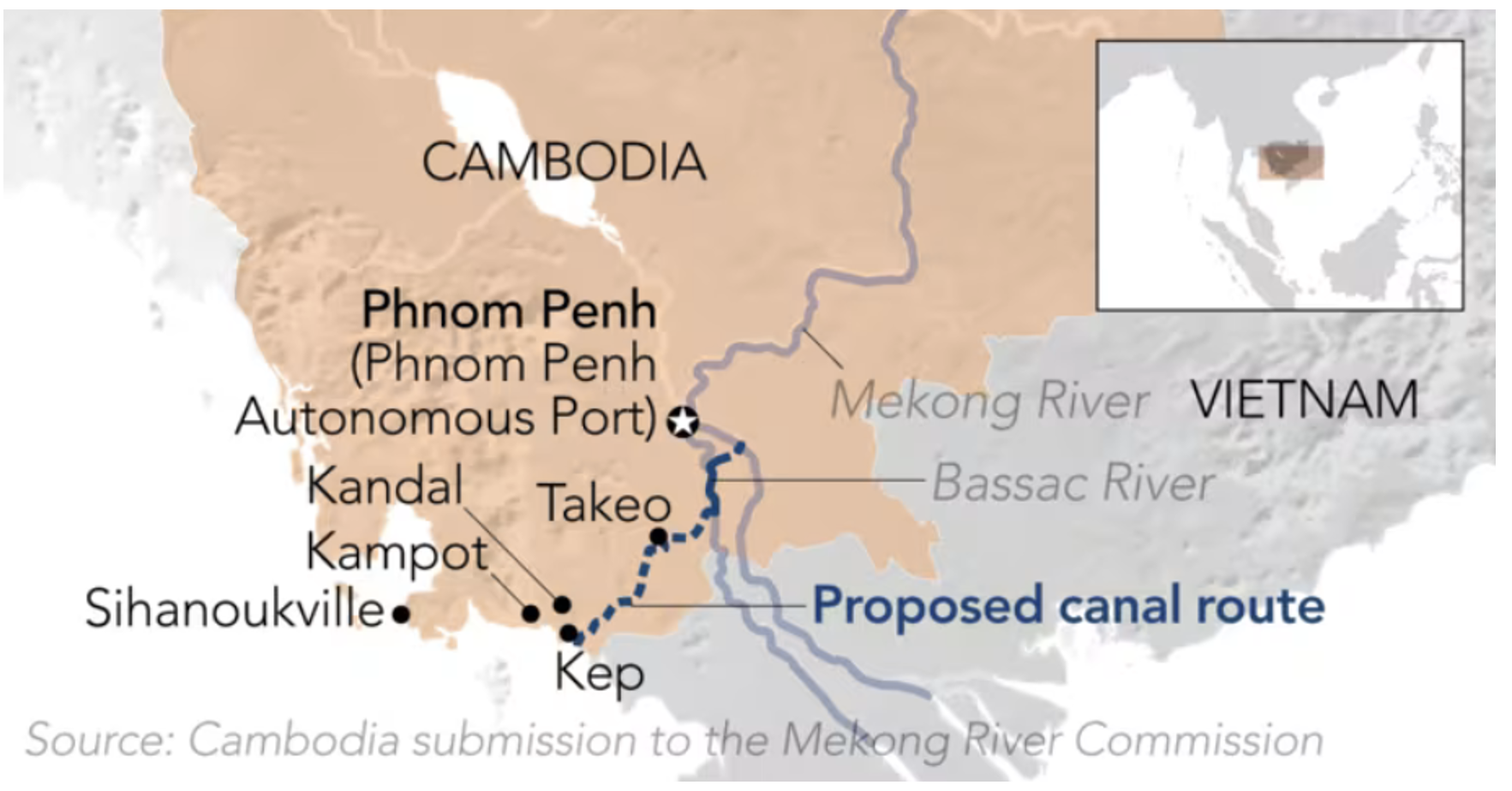 Vietnam quiere que Camboya comparta información completa sobre el canal de Funan Techo