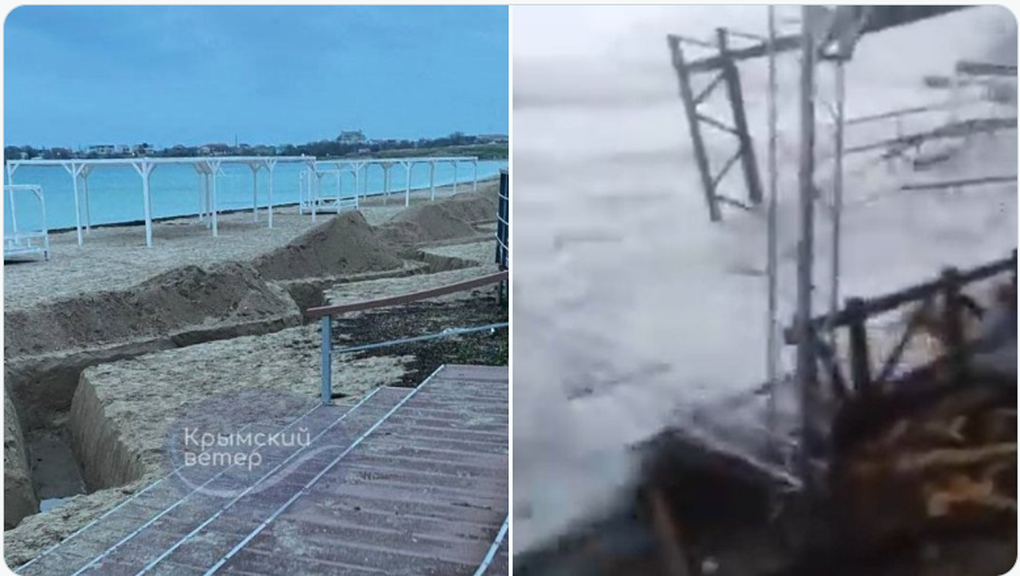 Ukraine nói siêu bão cuốn trôi phòng tuyến bờ biển của Nga ở Crimea - 1