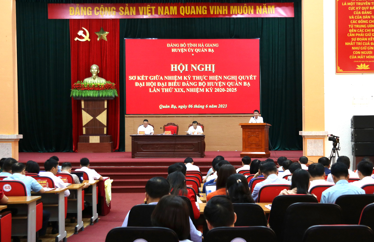 Hội nghị sơ kết giữa nhiệm kỳ thực hiện Nghị quyết Đại hội đại biểu Đảng bộ huyện Quản Bạ lần thứ XIX, nhiệm kỳ 2020 - 2025
