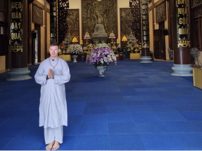 Marvin Jassmann im Zen-Kloster Truc Lam Tay Thien in der Provinz Vinh Phuc, Februar 2024. Foto bereitgestellt von Character