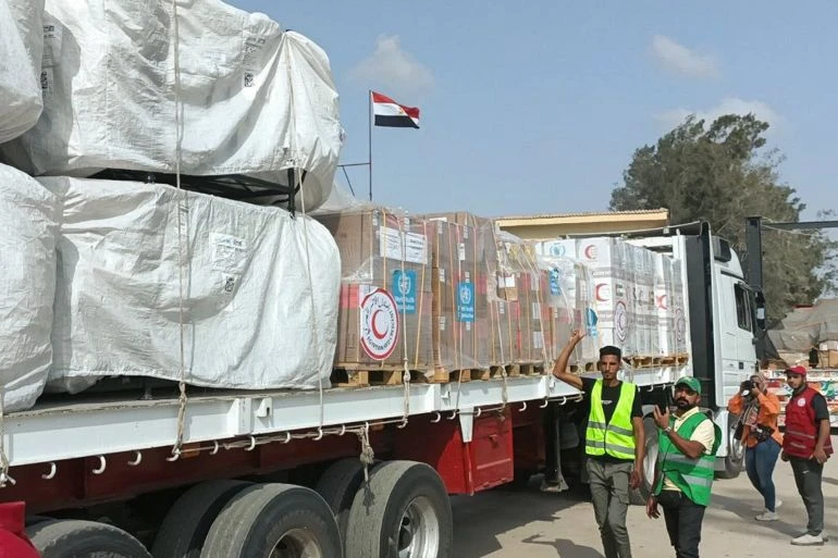 Egypt opens logistics center to receive aid to Gaza Strip