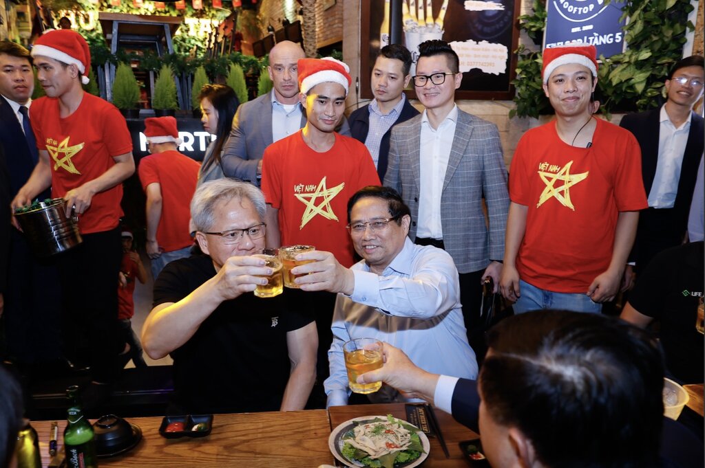 Nvidia billionaire addicted to Hanoi specialties from pho to sidewalk beer