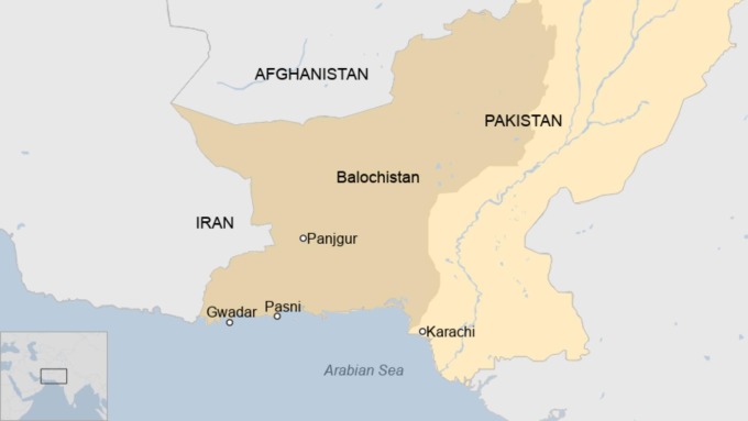 パキスタン西部、バロチスタン州の位置。画像：BBC
