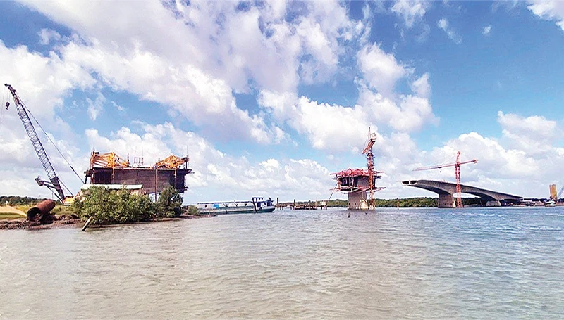 Construction site of road and bridge 991B, a key project of Ba Ria-Vung Tau province.