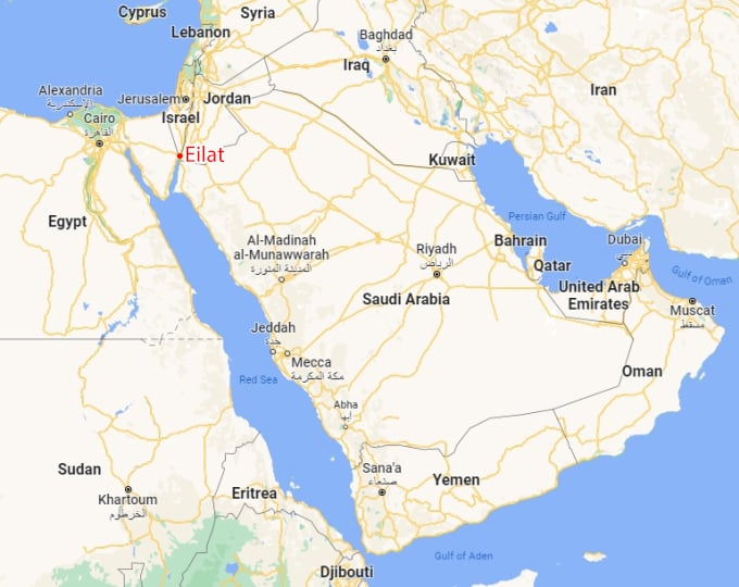 Localisation d'Israël et du Yémen. Graphique : Google Maps