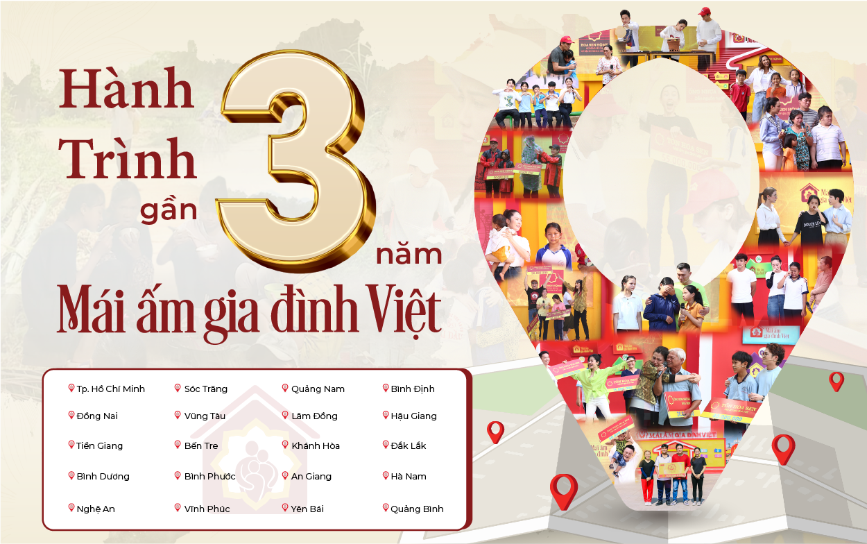 รายการ Vietnamese Family Home ถ่ายทำใน 20 จังหวัดและเมืองทั่วประเทศ โดยใช้เวลาถ่ายทำเกือบ 3 ปี