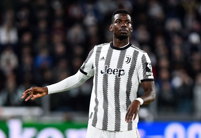 Pogba បានលេងក្នុងជើងទីមួយនៃ Europa League វគ្គពាក់កណ្តាលផ្តាច់ព្រ័ត្រឆ្នាំ 2022-2023 រវាង Juventus និង Sevilla នៅថ្ងៃទី 11 ខែឧសភា ឆ្នាំ 2023 ក្នុងប្រទេសអ៊ីតាលី។ រូបថត៖ រ៉យទ័រ