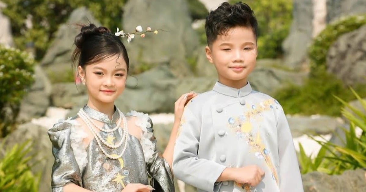 El lindo bebé de la película "Caminando en el cielo glorioso" en ao dai