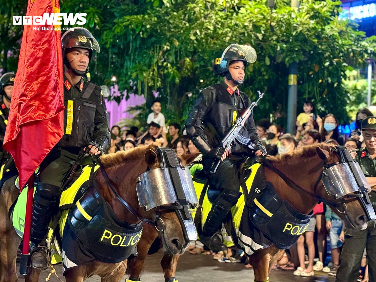 Défilé de la police mobile à cheval sur la rue piétonne Nguyen Hue - 5