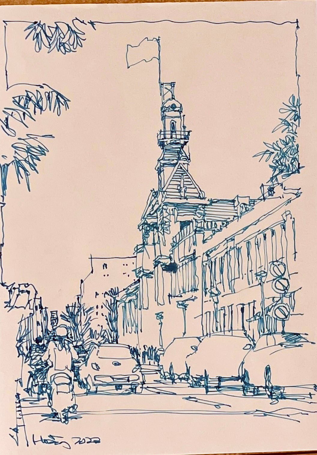 Góc ký họa: Trụ sở UBND TP.HCM- Ảnh 7.