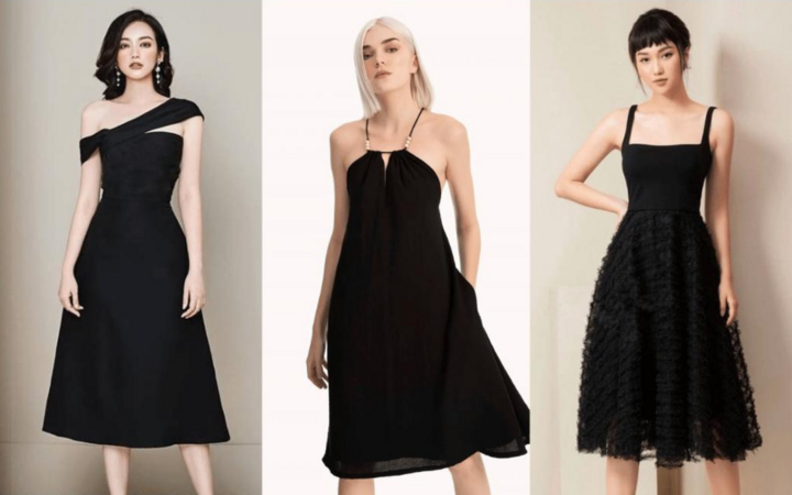 Das klassische schwarze Kleid ist ein schlichtes und klassisches schwarzes Kleid, das zu vielen verschiedenen Anlässen getragen werden kann, vom Büro bis zur Party. Kann den Stil mit verschiedenen Accessoires ändern.