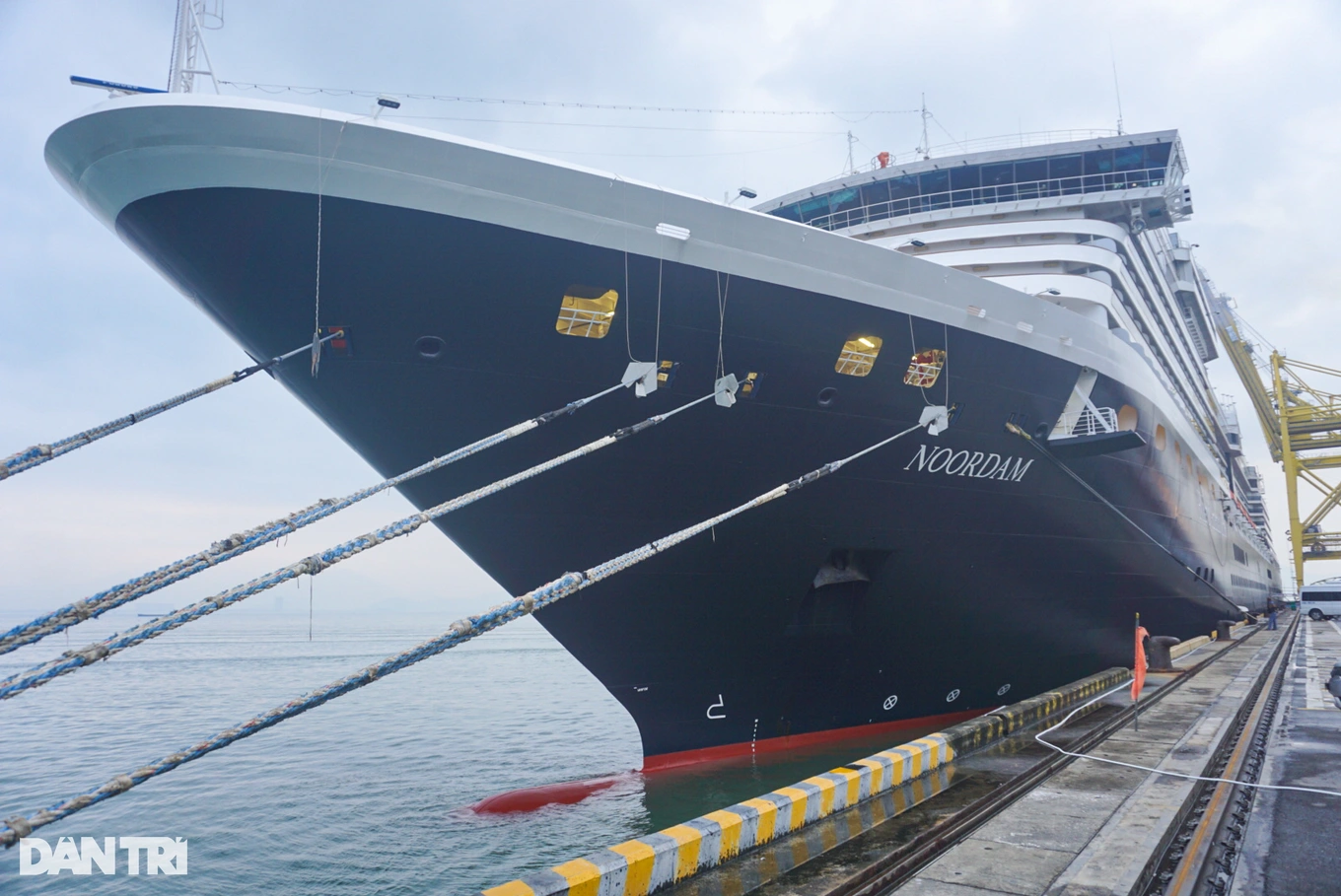 Le super yacht Noordam amène près de 2 000 touristes à Da Nang le jour du Nouvel An