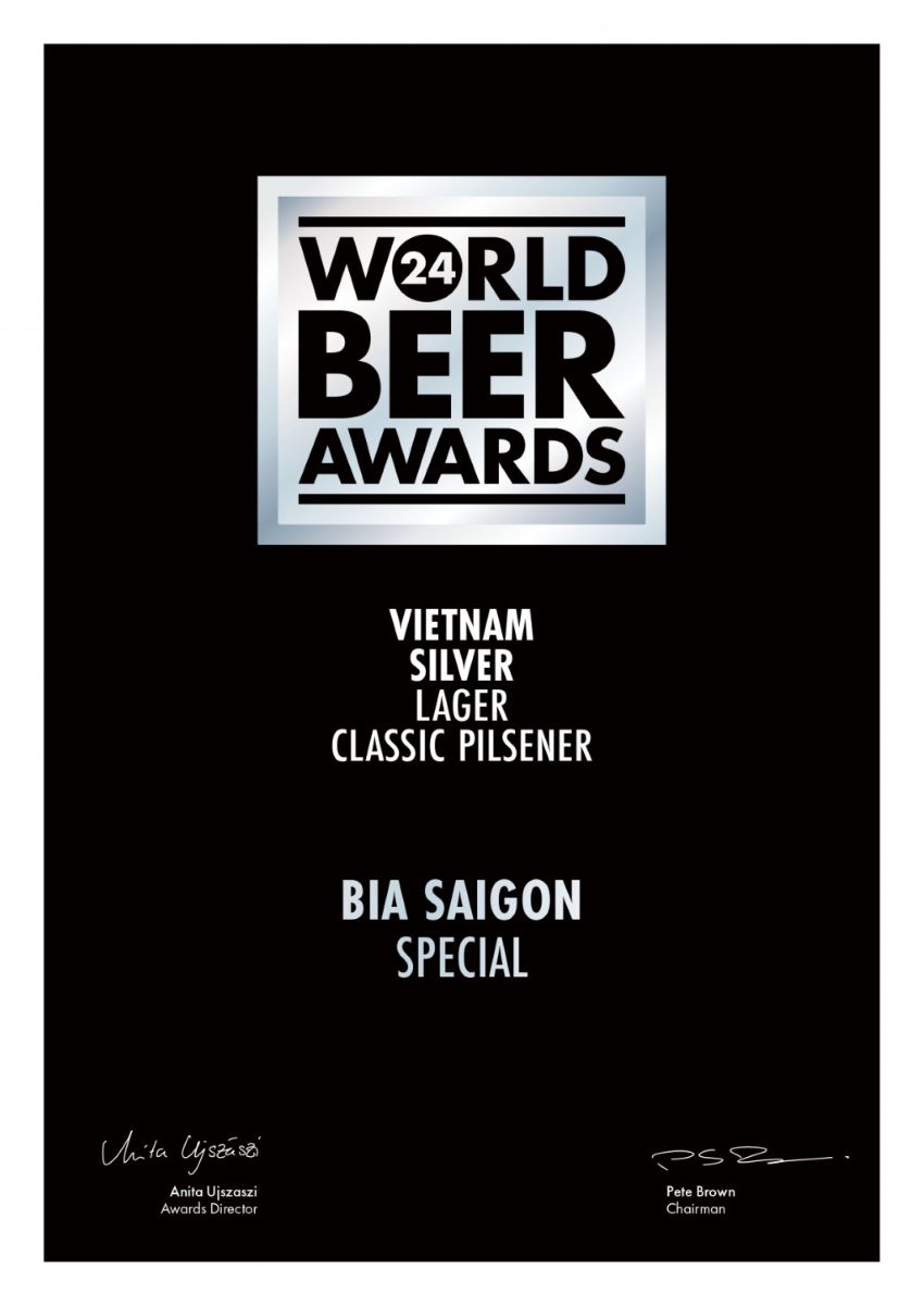 ស្រាបៀរ Saigon Special Beer បានទទួលរង្វាន់ជា Silver នៅឯពានរង្វាន់ World Beer Awards ឆ្នាំ 2024 រូបថត៖ SABECO