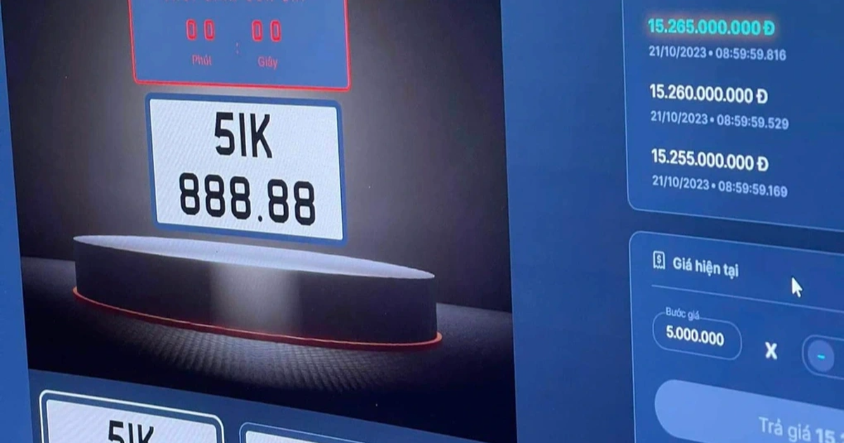 The auction winner of license plate 51K-888.88 has paid the money.