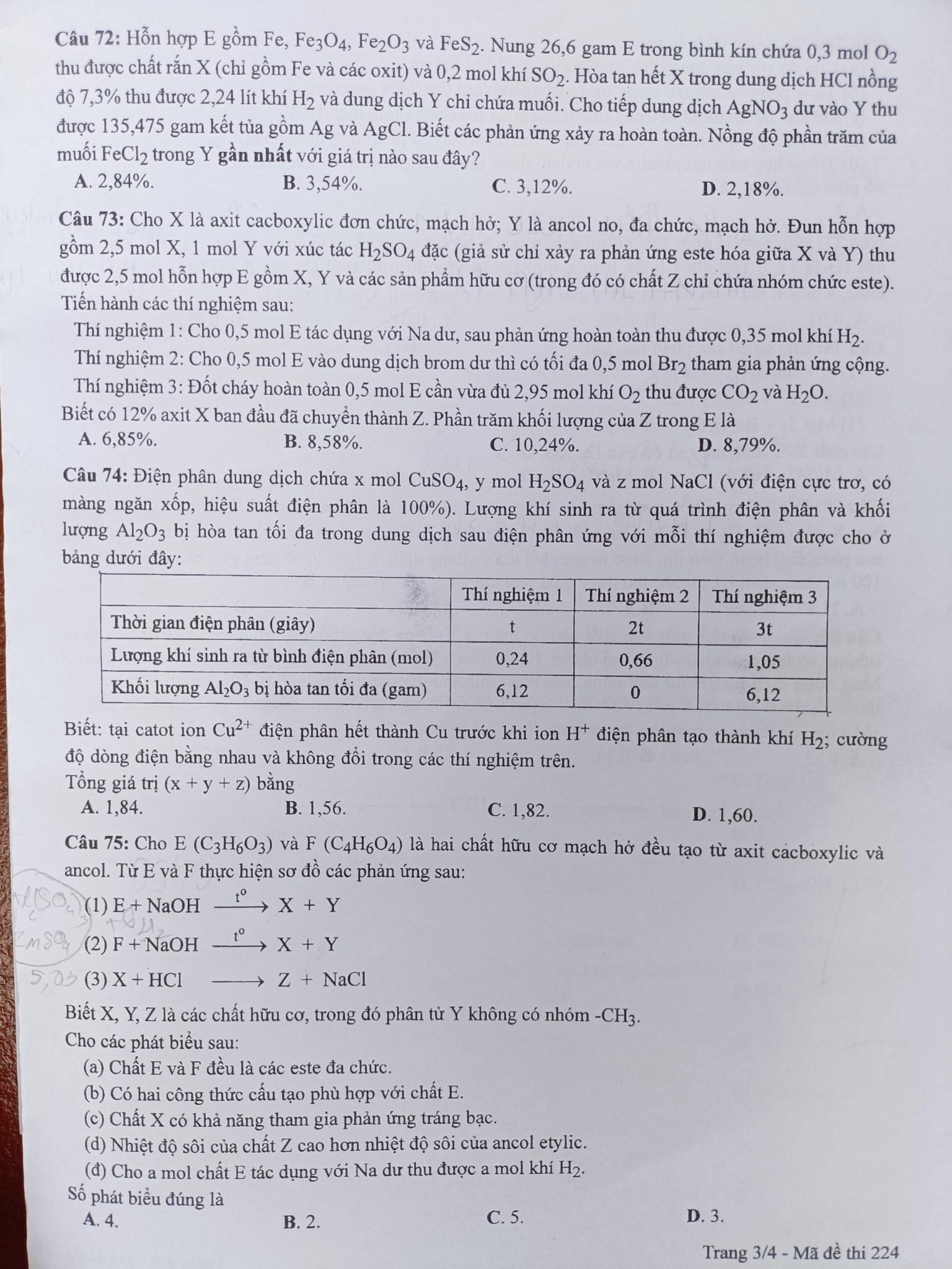 Đề thi môn Hóa tốt nghiệp THPT 3 năm gần đây có đáp án- Ảnh 8.