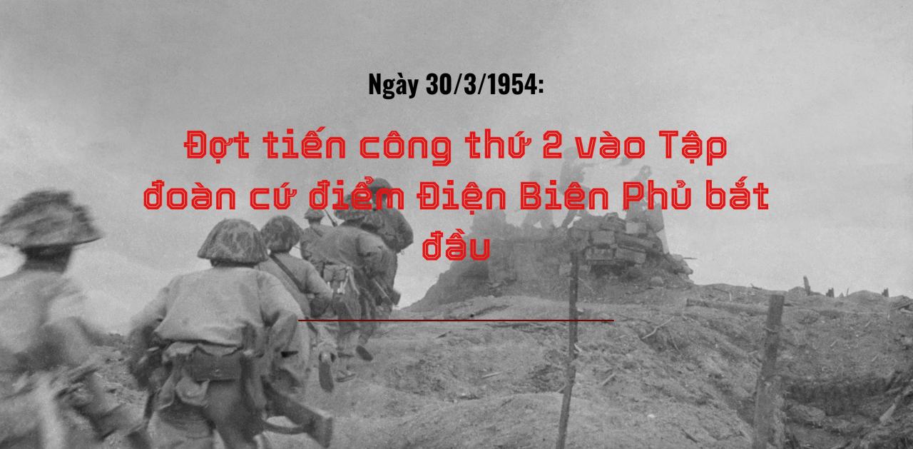 Ngày 30/3/1954: Đợt tiến công thứ 2 vào Tập đoàn cứ điểm Điện Biên Phủ bắt đầu