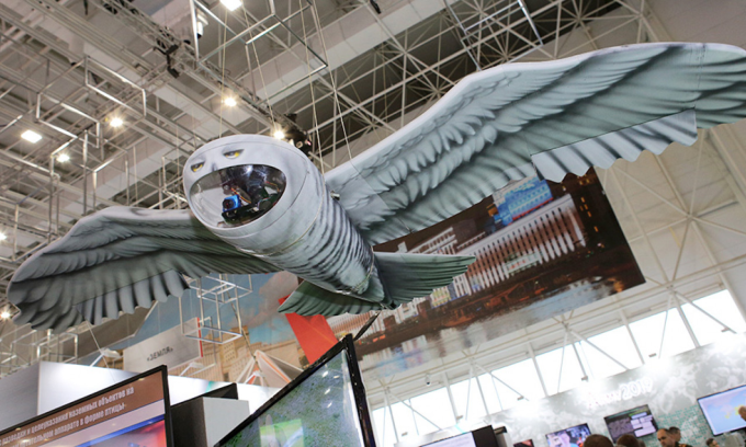 Un UAV ruso con forma de búho en una foto tomada en junio de 2019. Foto: TASS