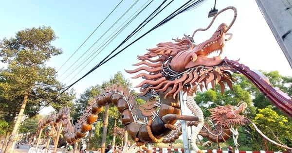 Un par de jarrones de cerámica con forma de dragón en Binh Duong establecen un récord en Vietnam