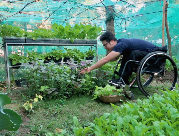 Vườn rau trái trĩu quả của chàng trai liệt hai chân ở miền Tây gây 