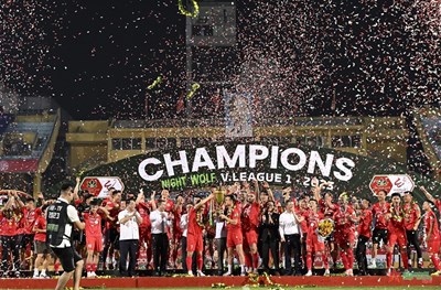 Photo series: Hanoi Police FC's historic V-League championship journey