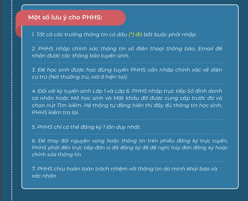 Hanoi: Instructions for online enrollment in kindergarten, grade 1, grade 6 photo 4