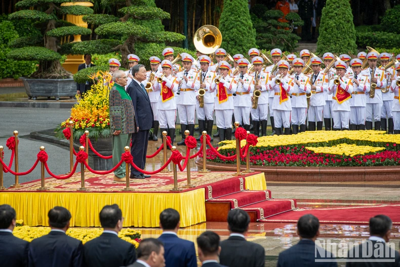 [Ảnh] Chủ tịch nước Tô Lâm chủ trì lễ đón Tổng thống Timor Leste José Ramos-Horta thăm cấp Nhà nước tới Việt Nam ảnh 5