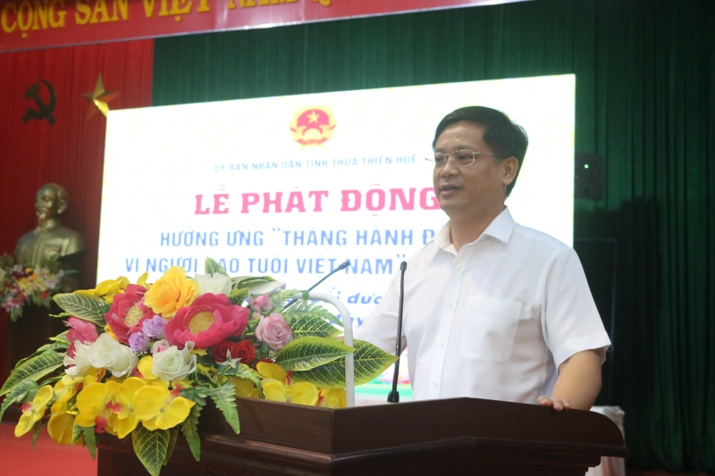 El Sr. Nguyen Thanh Binh, Vicepresidente Permanente del Comité Popular Provincial de Thua Thien Hue, habló en la ceremonia de lanzamiento.