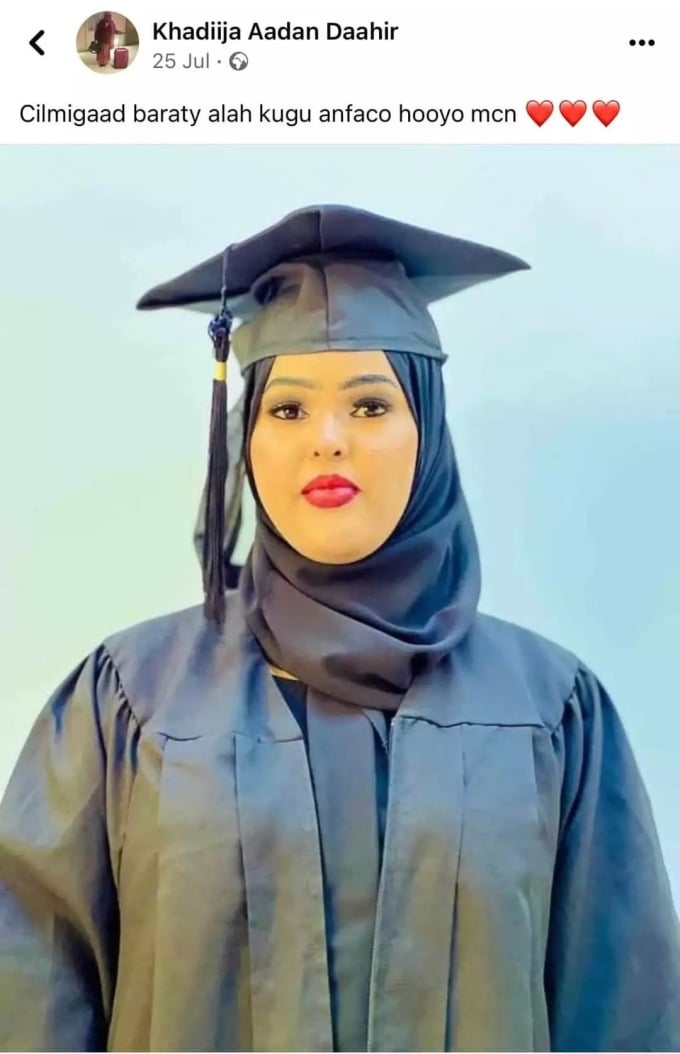 Beitrag der Vizepräsidentin des somalischen Leichtathletikverbands, Khadija Adan Dahir, in dem sie Nasra Abukar zur Teilnahme an den Universitätsweltspielen 2023 gratuliert. Foto: Screenshot