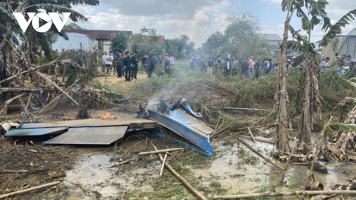 hien truong vu may bay quan su roi tai thi xa Dien ban, tinh quang nam hinh anh 3