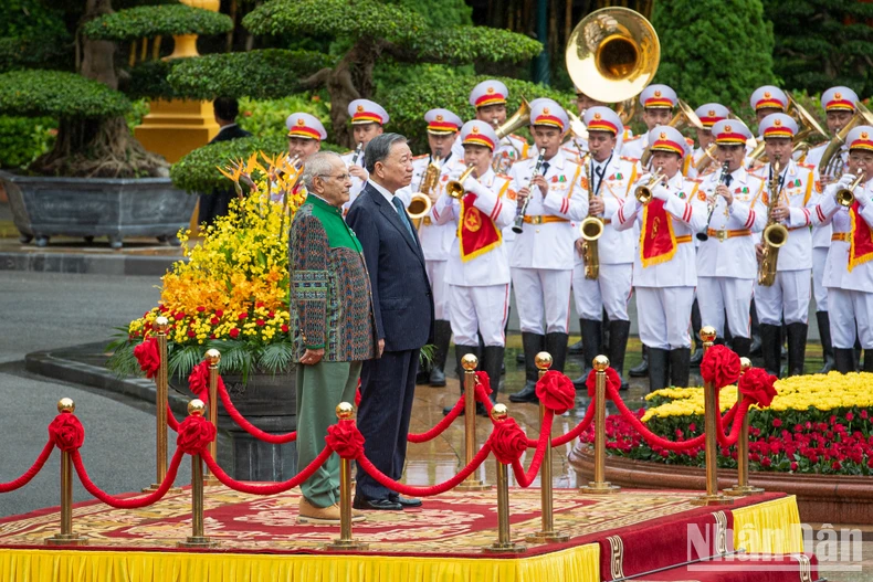 [Ảnh] Chủ tịch nước Tô Lâm chủ trì lễ đón Tổng thống Timor Leste José Ramos-Horta thăm cấp Nhà nước tới Việt Nam ảnh 4