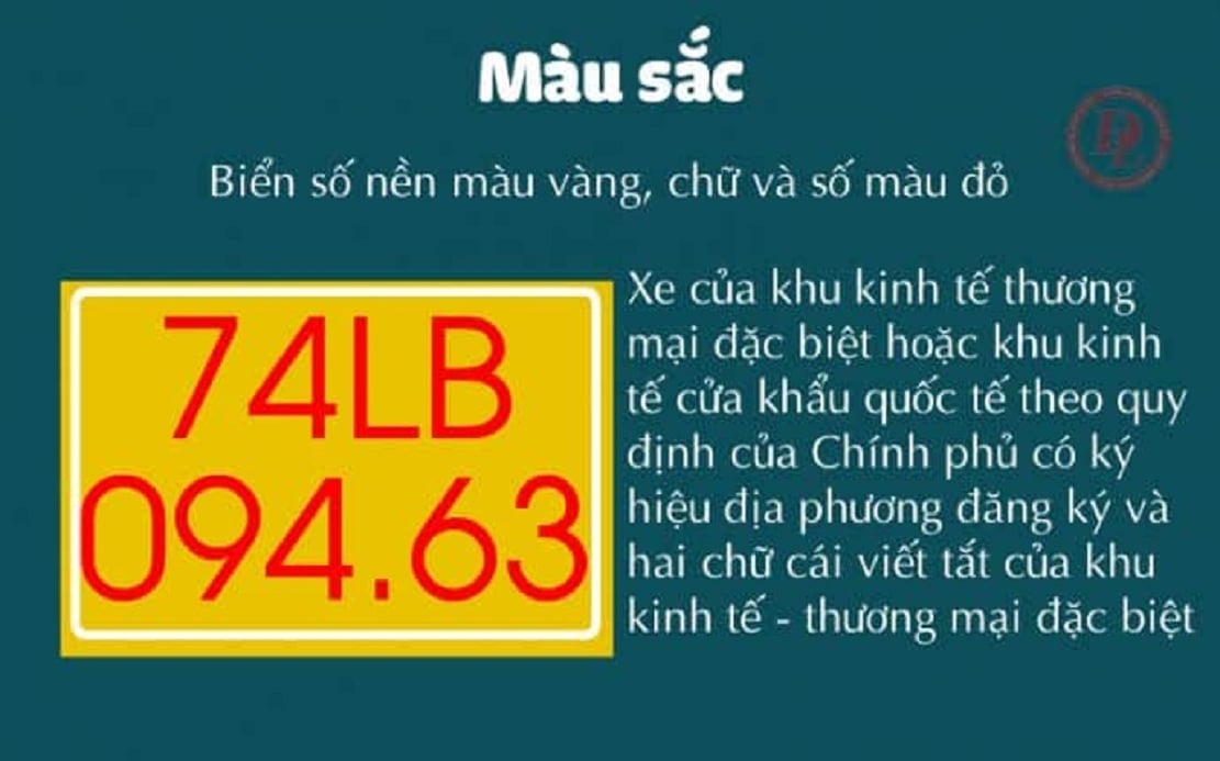 Biển số nền vàng, chữ màu đỏ.