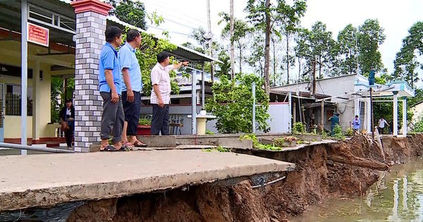 Sạt lở cù lao Lục Sĩ Thành, 3 căn nhà có nguy cơ sụp xuống sông