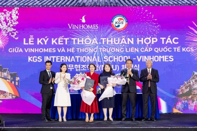 Lễ ký kết hợp tác toàn diện giữa Vinhomes và hệ thống Trường liên cấp quốc tế Hàn Quốc để triển khai trường liên cấp tại Vinhomes Ocean Park 1